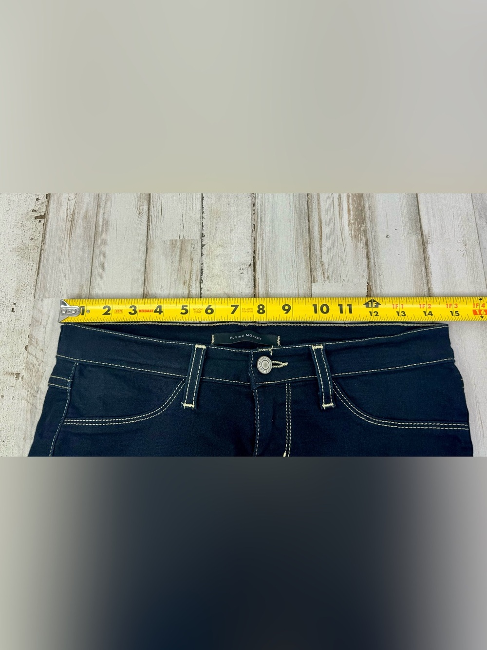 Flying Monkey Skinny Jeans Womens 30x29 Dark Blue Medium Wash Low Rise - Picture 7 of 13